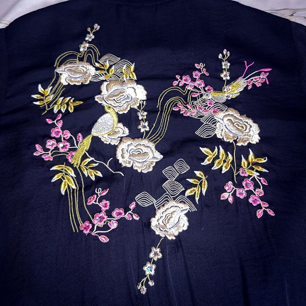Jennifer Lopez black floral embroidery sequins jacket - Picture 6 of 7